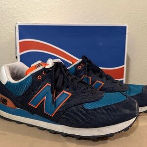 New Balance Men's Teal and Navy Sneakers
